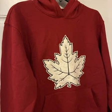 Wind River Heritage Unisex Red Maple Leaf Hoodie Pullover Sweatshirt Size XS