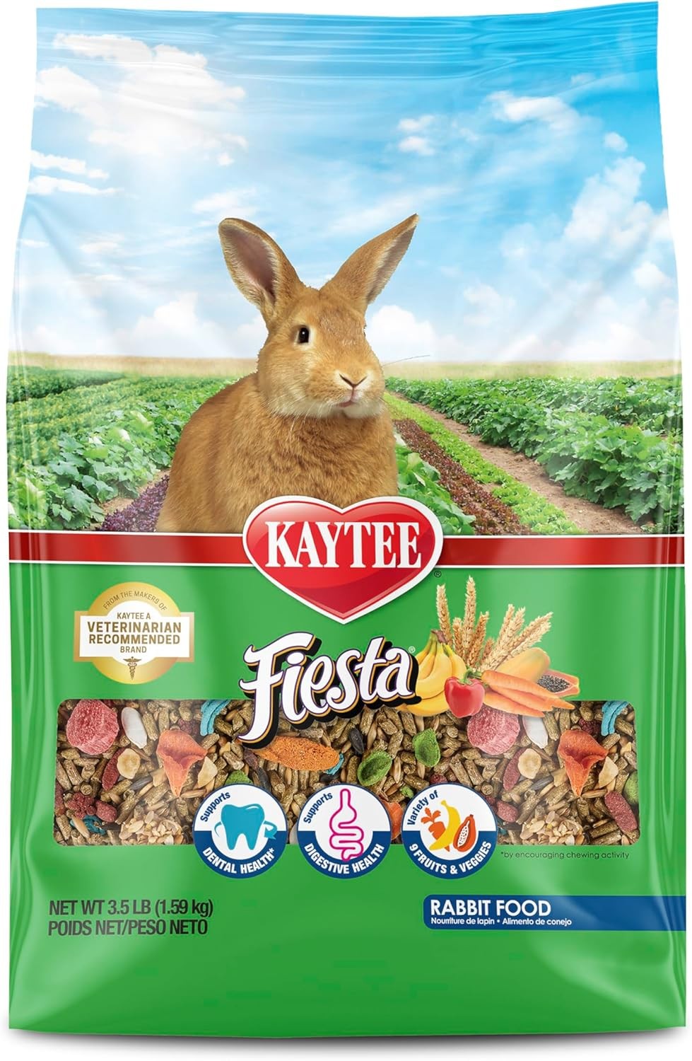 Kaytee Fiesta Rabbit Food, Nutritious and Fun Blend, Supports Dental Health and