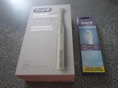 OralB Pulsonic Slim Luxe4000 Zahnbürste Neu mit 4 Ersatzbürsten