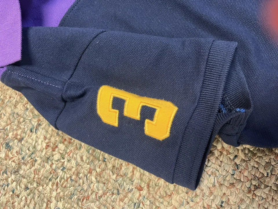 Polo Ralph Lauren Girls Striped Rugby Club Shirt Dress XL X-Large 16 Purple Blue - Image 4 of 4