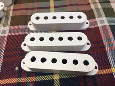 White Fender Squier Stratocaster SIngle Coil Pickup Covers, Strat