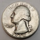 New Listing1938 S Washington Quarter, 90% Silver US 25 Cent Coin Perfect 4 Albums, Q-S38G