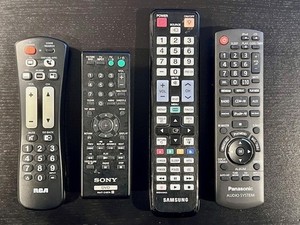 Lot of 4 Used Remote Controls RCA, SONY, PANASONIC & SAMSUNG, not tested