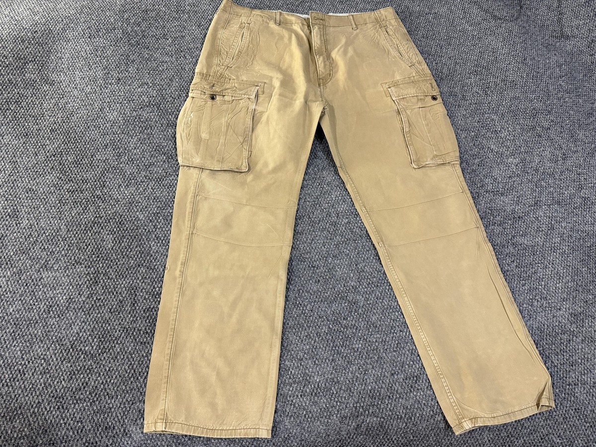Levi's Cargo Pants Mens 38x34 Beige Canvas Multi Pocket Relaxed