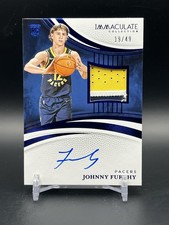 2024-25 Immaculate Rookie Patch Johnny FURPHY Auto  /49 Blue RC #130 Pacers