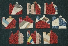 10 PRIMITIVE CUTTER QUILT BARN & SILO! Folk Art! RED & BLACK