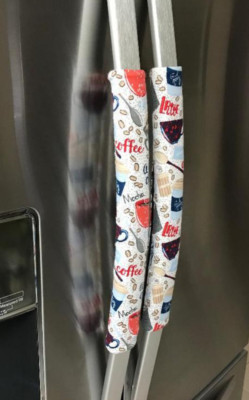 Refrigerator Oven Door Padded Appliance Handle Covers Latte Coffee Set of 2