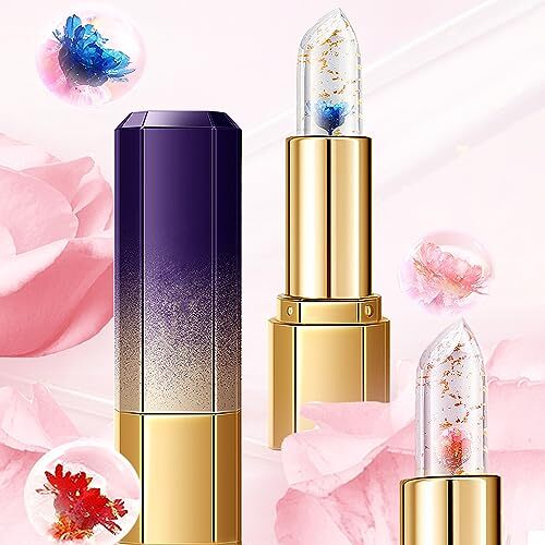 Paquete de 3 barras de labios Crystal Flower Jelly que cambia de color - Foto 2 di 8