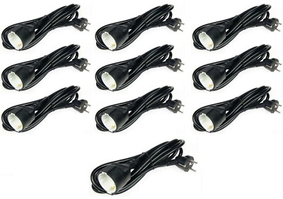10 x 3 m Schuko Verlängerungskabel 3 x 1,5 mm² schwarz H05VV-F Stromkabel Kabel