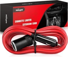 Car Extension Cord Charger Cigarette Lighter Plug Outlet Power Source Socket Red