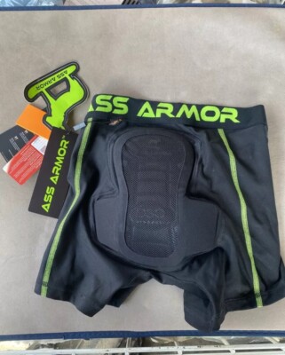NWT Ass Armor Protective D3O Padded Black Shorts sz S Impact Protection Sports