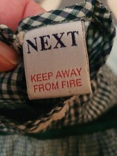 WUNDERSCHÖNES KLEINES MÄDCHENKLEID NEXT GEFÜTTERT GRÜN KARIERT GINGHAM ALTER 18-24 MONATE