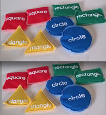 LOT OF 2 SETS Learning Resources Bean Bags 16 Pieces GEOMETRIC SHAPES NEW