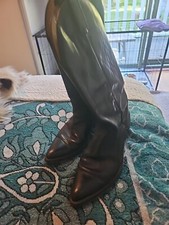 ACME Cowboy Boots Black Leather Western Made In USA Pointy Toe Size 7 S7
