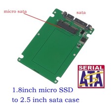 1.8" Micro SATA SSD HDD to 2.5" SATA Adapter Converter Card with case 7mm Thick