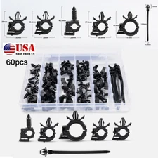  60Pcs Automotive Wire Loom Routing Clip Wiring Harness Assortment Kit Universal