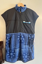 Nwt Kavu Neve Fleece 1/4 Zip Tunic Fleece Dress Mock Neck Blue Bandana Small