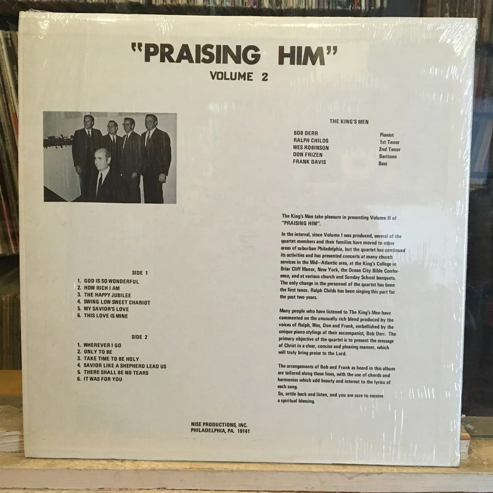 [GOSPEL/POP]~EXC LP~The KING'S MEN~Praising Him~Volume 2~[1971~NISE PRODUCTIONS] - Image 2 of 4