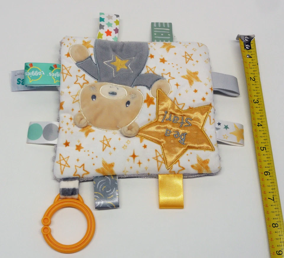 Taggies Mary Meyer Be a Star Bear Lovey Peluche Cuadrado 6 Pulgadas Arrugado Chirrido Foto 2 de 4