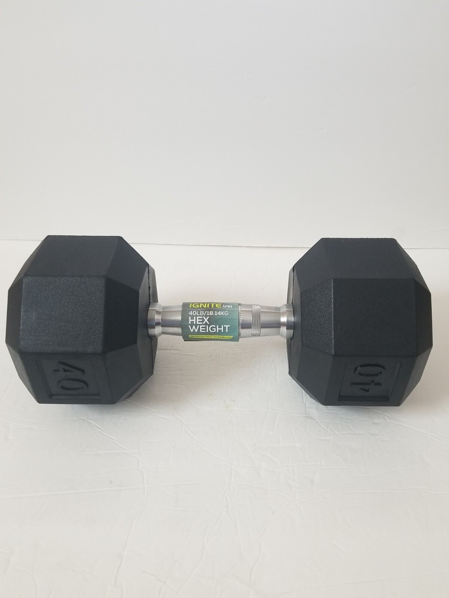 HEX 40lb Ignite Spri Dumbbell ONE Rubber Coated 40 Pound