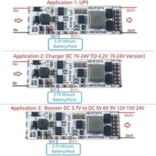 High Efficiency Large Power DC 5V 6V 9V 12V 15V 24V UPS Module IN-OUT 3.7V 4.2V