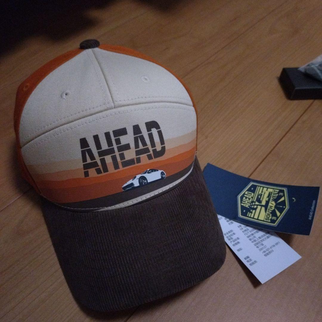 Porsche original AHEAD Cap Orange Beige Adult free size Orange 