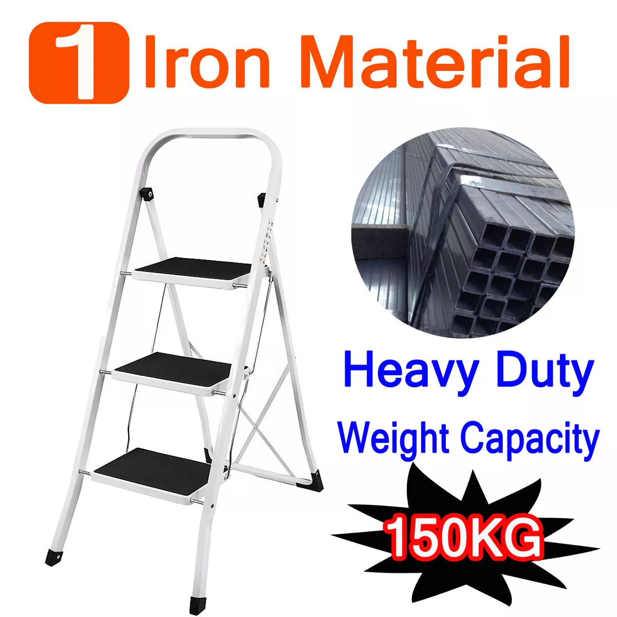 Heavy duty step cheap stool with handrail