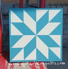 New Wood Mini Barn Quilt Art Hand Painted Spring Hidden Star Wall Decor 9.5"