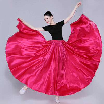 Jupe Longue Flamenca Sevillana Tango Danse Du Ventre - Jupe Élastique Maxi Swing & Danse Classique Femme