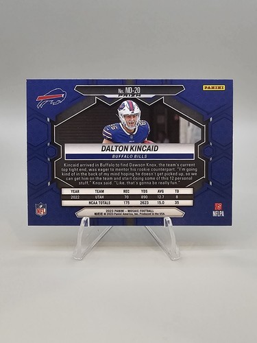 2023 Panini Mosaic - NFL Debut Reactive Yellow Prizm #ND-20 Dalton Kincaid 💥 - Picture 2 of 2