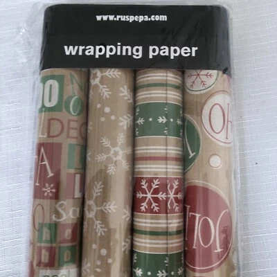Christmas Wrapping Paper, RUSPEPA Kraft Paper - Snowflakes/Ho Ho Ho