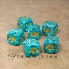 NEW 6 ANZAC Rising Sun Dice Set 16mm RPG War Game D6 WWII World War II