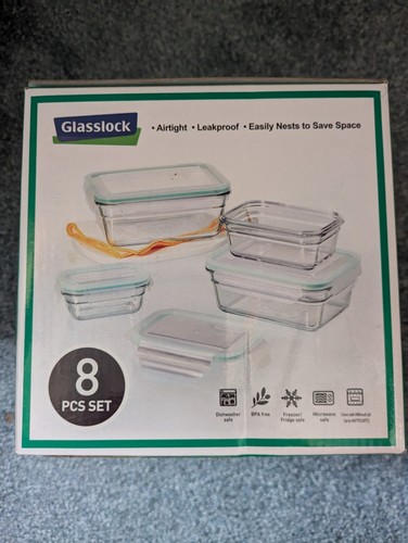 GLASSLOCK Food Storage Set/ 8 PIECE - NEW - Picture 2 of 3