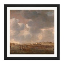 Nooms View Of Salee Morocco Landscape Painting Square Framed Wall Art 16X16 In