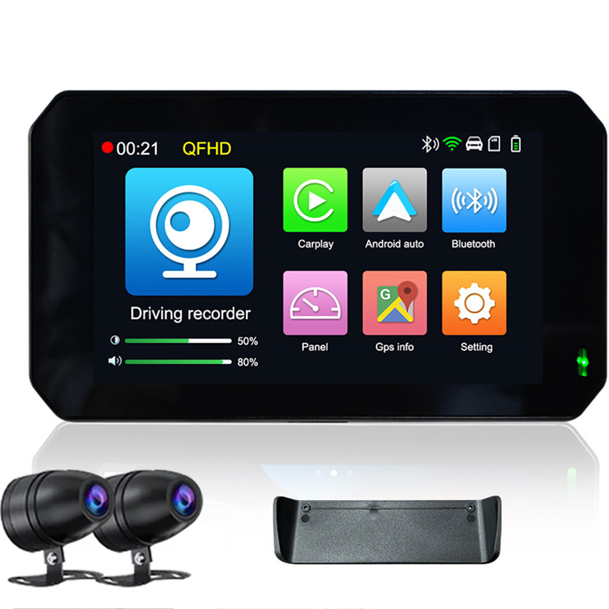 Motorcycle GPS Navigation Wireless Carplay Android Auto