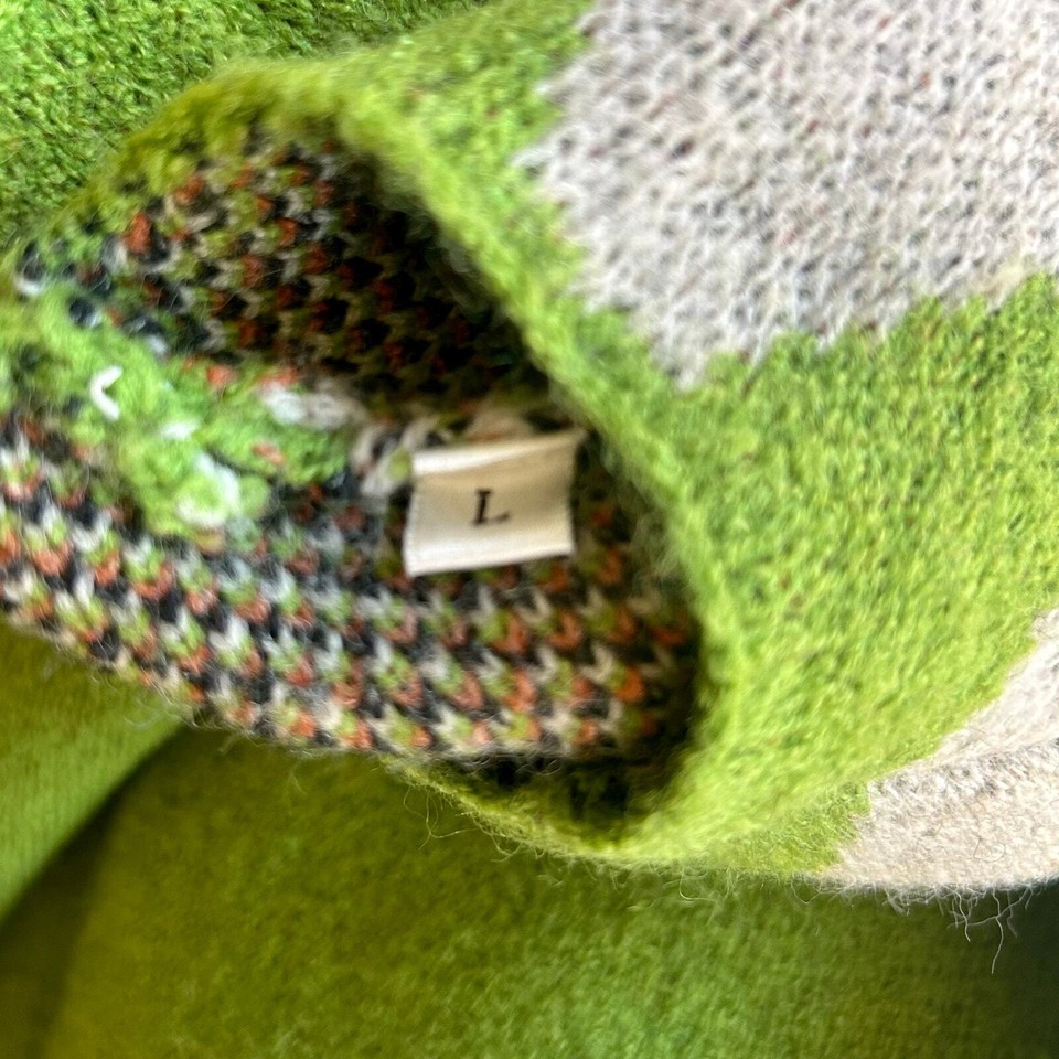 Fair isle colorful boat neck knit soft stretch ski green sweater size Large eBay