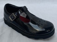 Clarks Girls Crown Wish Black Patent Leather Air Spring School Shoes