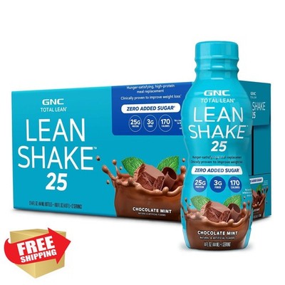 GNC Total Lean Lean Shake Chocolate Mint 14oz 12 Bottles