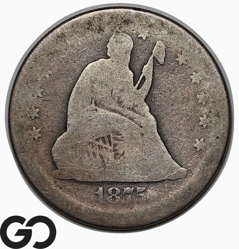 1875-S Seated Liberty Quarter — photo from the most recent tracked eBay sale