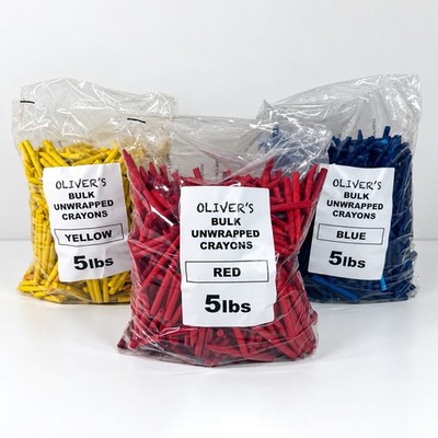 5 LB Bulk Unwrapped Crayons Choose Color Craft Wax Melting Molds Art Supplies