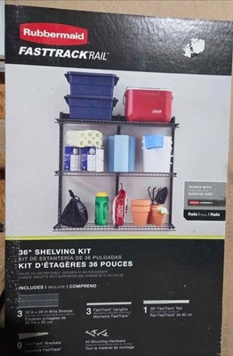 Fast Track Storage Systems 36'' Shelf Kit Heavy Duty Steel Home Wall Organization