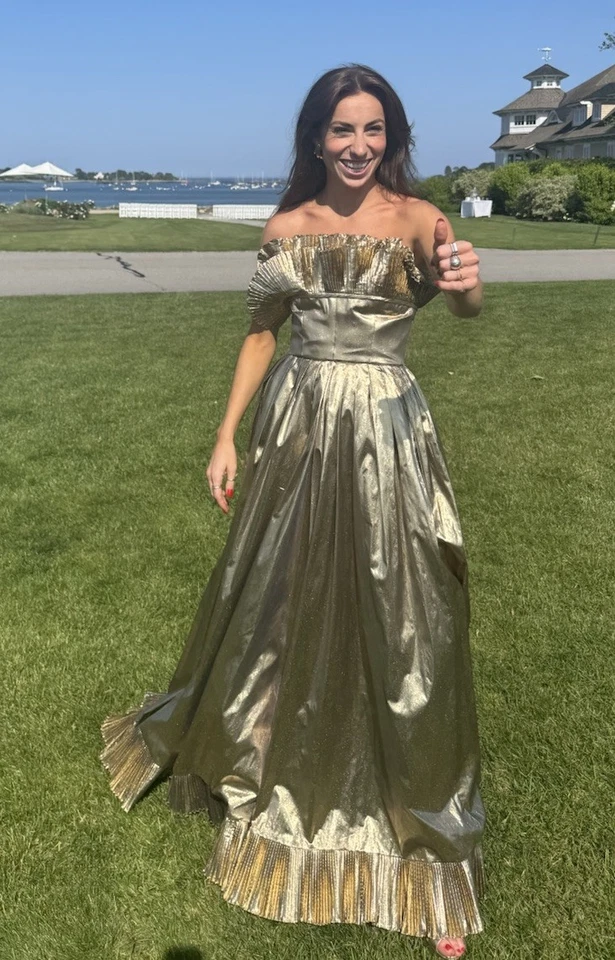 Vintage Victor Costa Gold Lamé Gown - XS/2 - Image 2 of 4