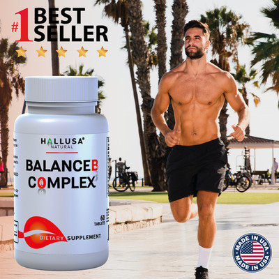 Hallusa Natural Vitamin B Complex - Folic Acid, Inositol & Choline - 60 Tablets