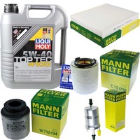 Mann Inspektionspaket Liqui Moly 4100 5W-40 FüR VW Polo 1.2 TSI Seat Ibiza IV