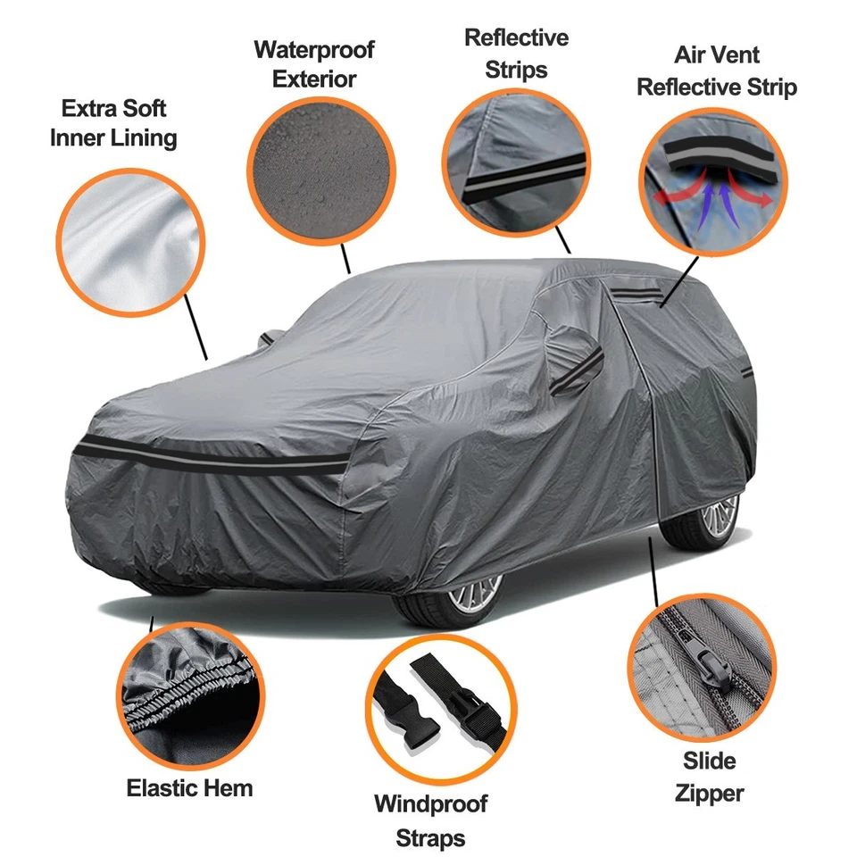 ALL WEATHER CUSTOM FIT HONDA CR-V / CRV CAR COVER 100% Waterproof OUTDOOR INDOOR - Image 3 of 4