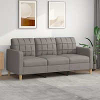 3-Sitzer Sofa Taupe Stoff 180 Cm Breit Wohnzimmer Couch