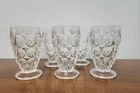 Set Of Seven Vintage Jeanette Thumbprint Juice Glasses
