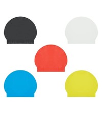 Latex Swim Cap - Set of 5 Black/New Royal/Red/White/Yellow
