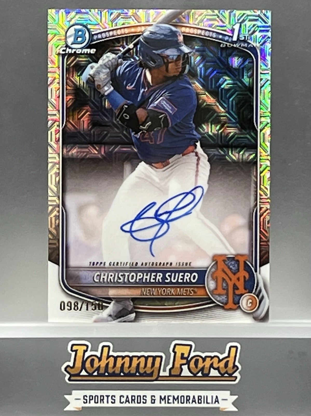 Christopher Suero 2025 Bowman Chrome 1st HTA Choice Auto #098/150 Mets #CPA-CSU