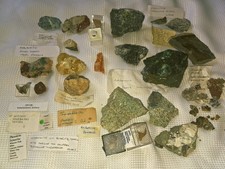 6.3 Mixed Mineral Specimen Collection Old Labels Copper Mins Quartz Tourmaline